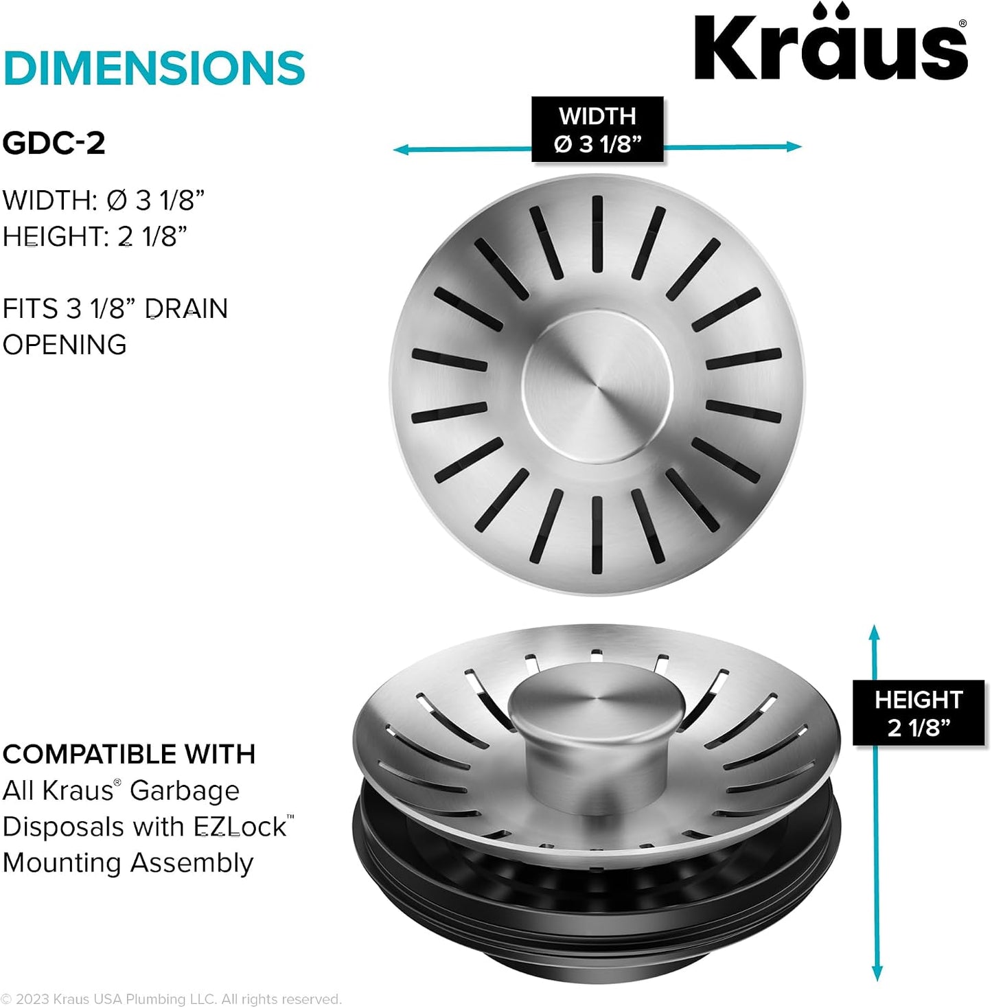 KRAUS Stainless Steel Basket Strainer, BST-1