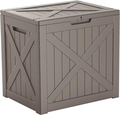 Package Delivery Box, Lockable Resin Outdoor Package, Waterproof Deck Box for Porches, Patios, Indoor & Outdoor Use (70 Gallon, Grey)