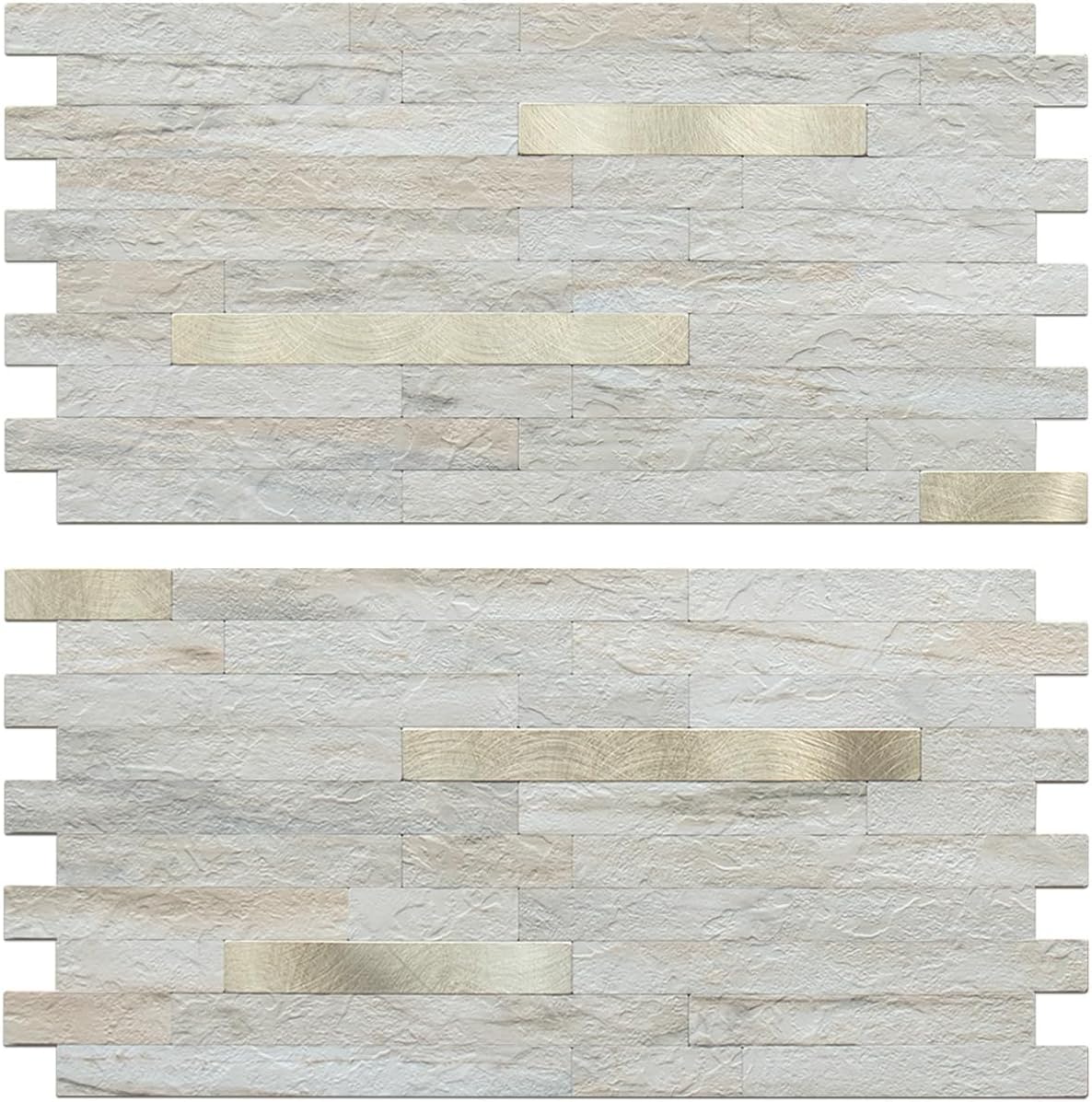 AULIGET 20 Sheets Peel and Stick Backsplash, Black & Grey Wood Look PVC Mixed Metal Stick on Backsplash Tiles for Kitchen
