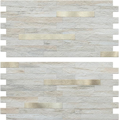 AULIGET 20 Sheets Peel and Stick Backsplash, Black & Grey Wood Look PVC Mixed Metal Stick on Backsplash Tiles for Kitchen