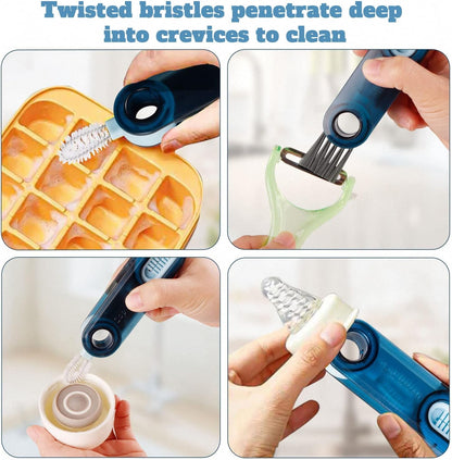 OxiTa 3 in 1 Cup Lid Gap Cleaning Brush Set (3Pcs), Multifunctional Insulation Bottle Cleaning Tools, Multipurpose Bottle Gap Cleaner Brush, Water Bottle Cleaner Brush,Home Kitchen Cleaning Tools