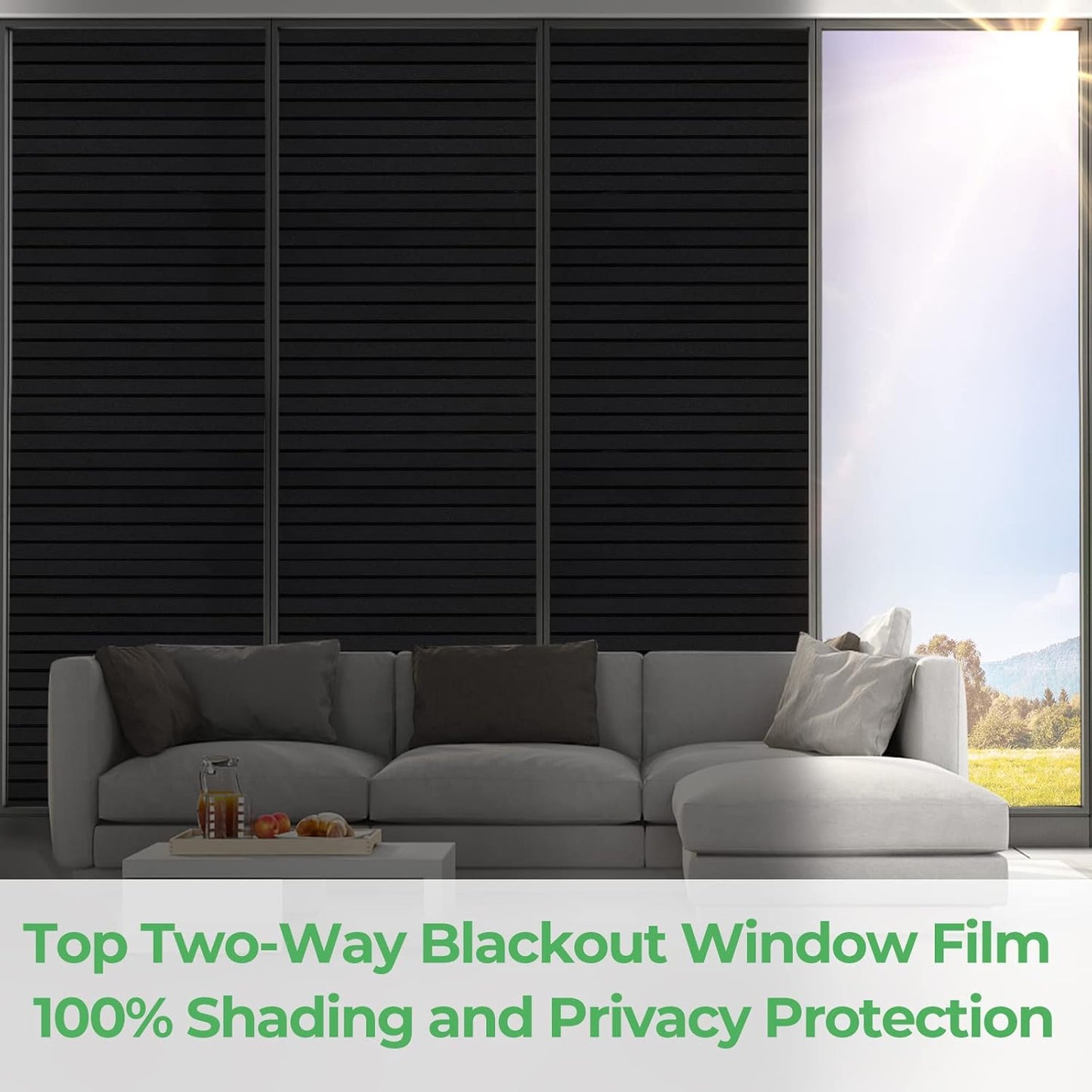 Coavas Frosted Glass Window Privacy Film, Opaque Static Cling No Glue Removable, UV & Heat Blocking Anti-Glare, Renter Friendly Decorative Covering for Bathroom Bedroom Door, 17.5 x 78.7 in