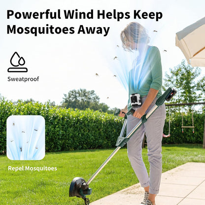 Socool 10000mAh Portable Waist Fan Clip on Wearable Belt Personal Fan Rechargeable Battery operated With 5 Speeds & Flashlight Neck Hands-Free 40H Cooling For Outdoor Camping Travel (Gray）