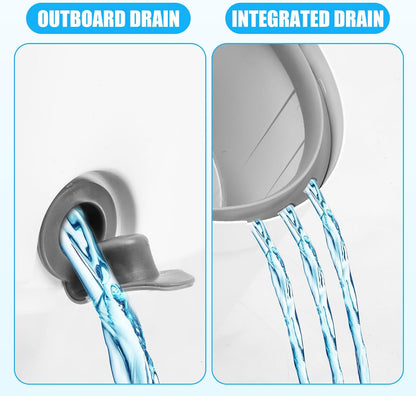 Mop and Bucket Set, Spin Mop Bucket with Separate Dirty/Clean Water System, Self-Wringing Square Mops for Floor/Wall Cleaning with 3 Microfiber Pads