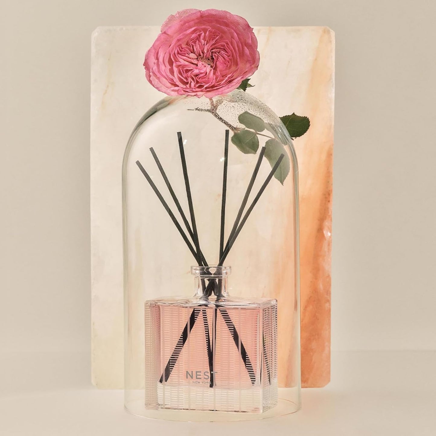 NEST New York Reed Diffuser, Wild Mint & Eucalyptus - 5.9 fl oz - Fragrance for Up to 90 Days - Reusable, Refillable Glass Holder - Includes 8 All-Natural Reed Sticks - Flame Free