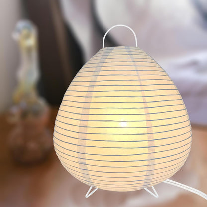 Paper Lamp Desk Lantern Table Lamps Rice Paper Bedside Nightstand Portable Small Light for Living Room Bedroom (1, 19.2"x8.5"x8.5")