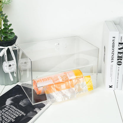 Trash Garbage Bag Roll Holder Dispenser Wall Mount Acrylic Storge Organizer