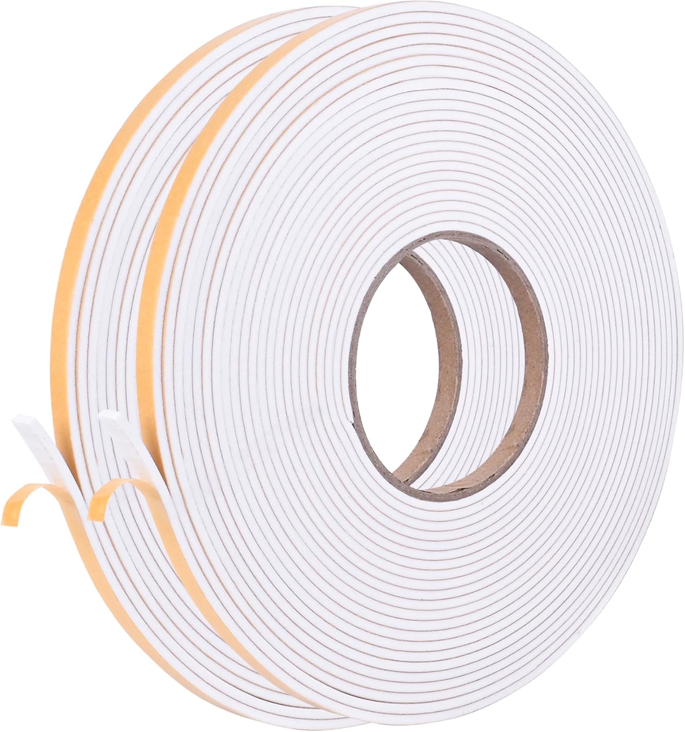 Self Adhesive Foam Tape Weatherstrip 1/2in x 1/4in x 42Ft High Density Foam Insulation Strips Foam Seal Weather Stripping with Strong Adhesive for Door and Window Sound Isolation Soundproofing, White