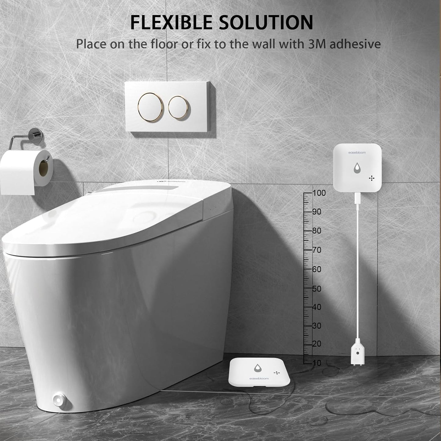 Water Leak & Level Detector 2-in-1 (3 Pack) - 90dB Alarm with Instant App Alerts, IP66 Waterproof, Water Leak Detector for Home with 1m (3.28ft) Sensing Cable(Support 2.4G)
