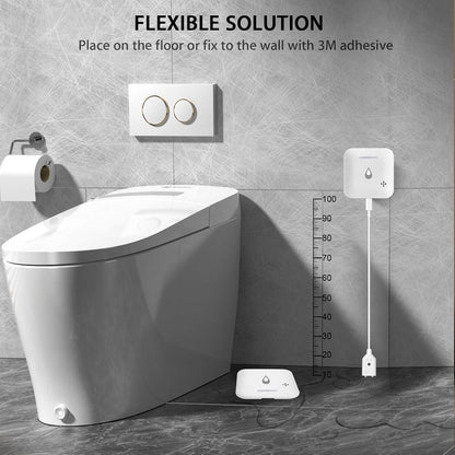 Water Leak & Level Detector 2-in-1 (3 Pack) - 90dB Alarm with Instant App Alerts, IP66 Waterproof, Water Leak Detector for Home with 1m (3.28ft) Sensing Cable(Support 2.4G)