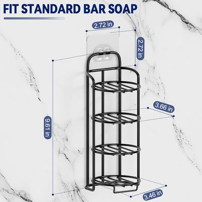 Yoshiky 3-Tier Shower Soap Shampoo Bar Holder, Self Adhesive & Freestanding Draining Bathroom Soap Dish Caddy for Bathroom Wall Accesories Decor