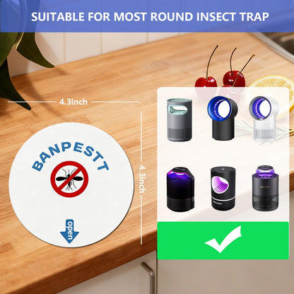 24 Pcs 4.3" Refill Sticky Glue Boards for Fruit Flies, Gnats & Moths | Fits Most Round Gnat & Fruit Fly Traps, Indoor Use | Device Not Included