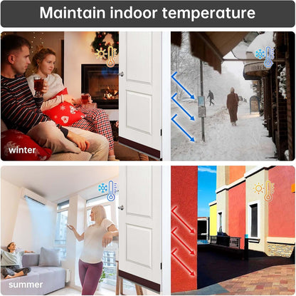 Door Sweep for Bottom of Door, Integrated Bottom Door Draft Stopper with Brush, Self-Adhesive Under Door Seal for Dust/Noise/Hot or Cold Air Insulation, Black 39.37" L/1" W