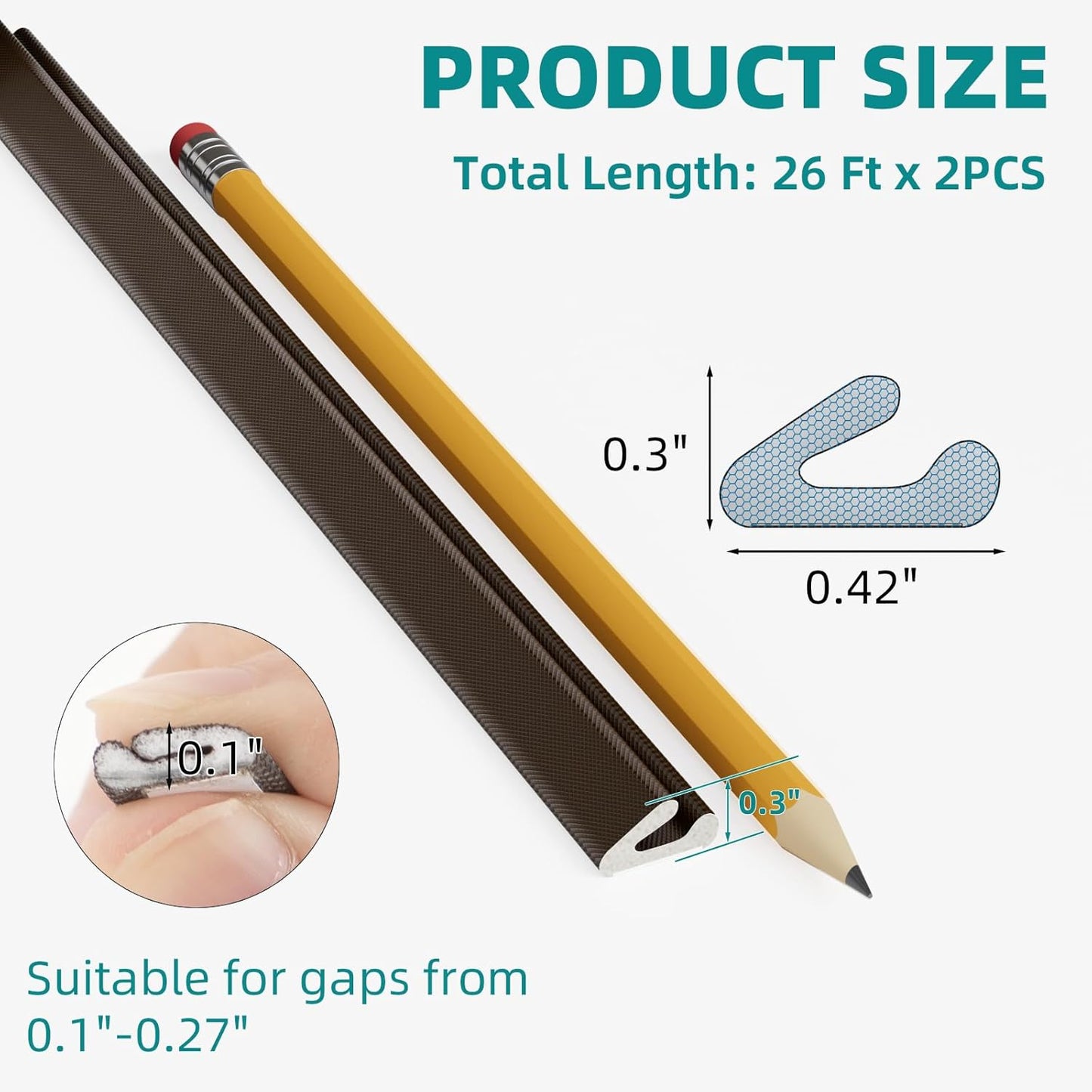 19.7 Ft V-Shape Thin Weather Stripping Door Seal Strip for Doors Frame,Self Adhesive Foam Tape Weatherstripping Door Insulation Winter,Door Soundproof Gap Filler Sealing Strip,Black