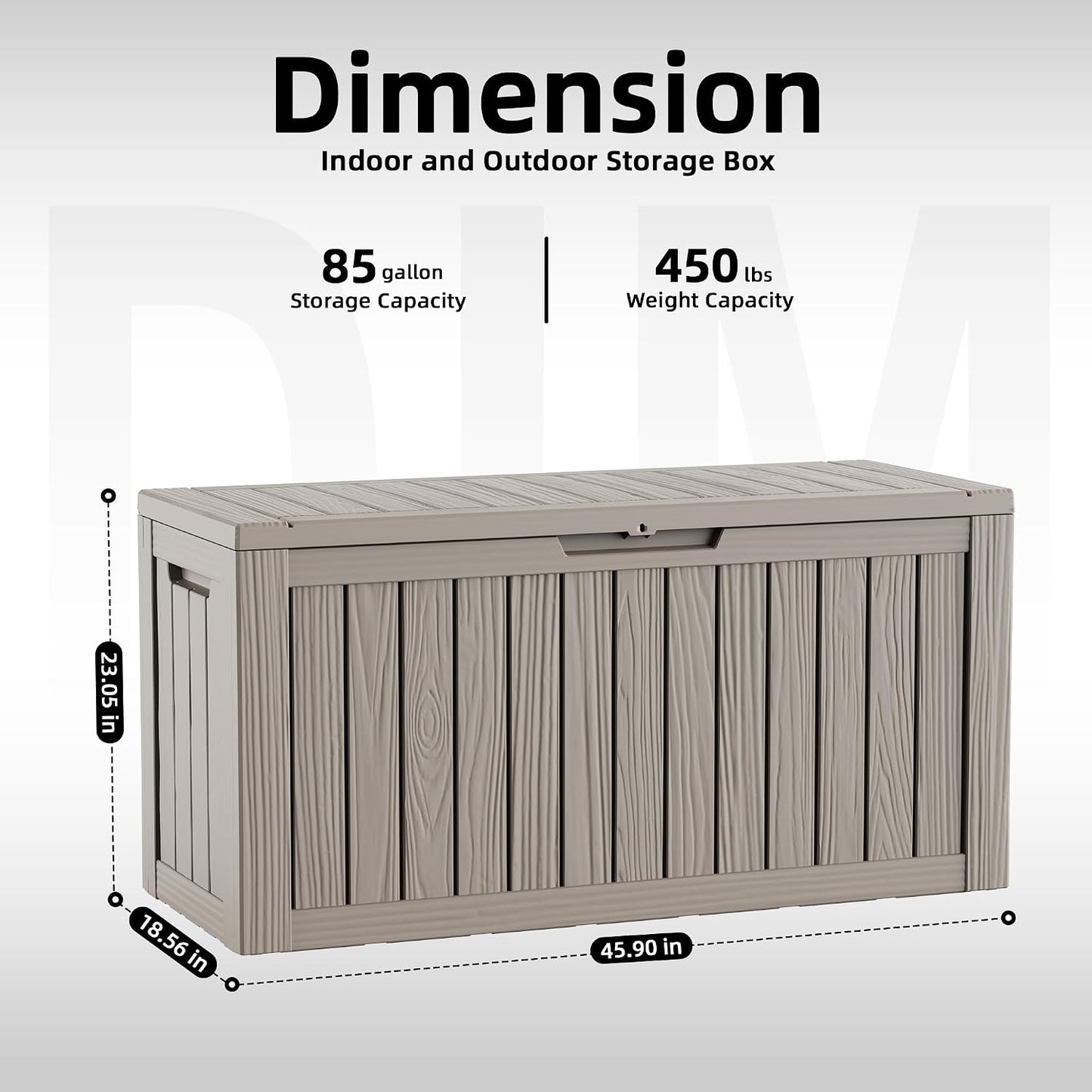 ROJIK 120 Gallon Waterproof Outdoor Deck Storage Box, Lockable Resin Patio Storage Bin with Lid for Garden Tools, Patio Cushions & Outdoor Accessories(Black)