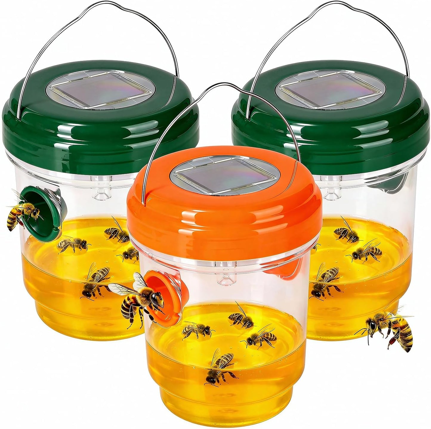 3 Pack Outdoor Hanging Wasp Catcher Reusable Insect Catching Container for Garden Yard Deck
