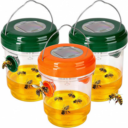 3 Pack Outdoor Hanging Wasp Catcher Reusable Insect Catching Container for Garden Yard Deck