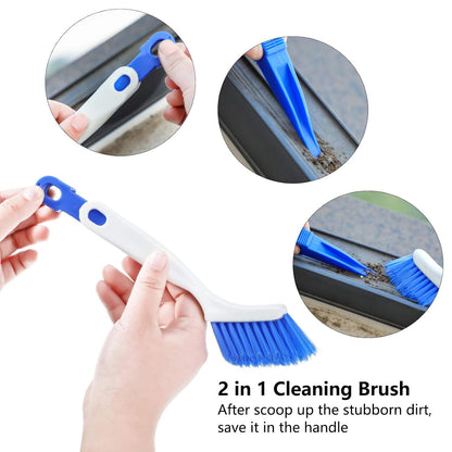 Patelai 4 Pieces Cleaning Brush Sets Small Scrub Brush Household Use for Cleaning Bottle Sink Kitchen Sink Corner Dish Edge Grout Bathroom Sliding Door Window Track(White, Blue)