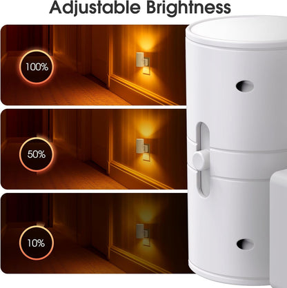 Briignite Motion Sensor Night Light,2 Pack Motion Activated Plug in Night Lights, 0-100LM Dimmable Soft White 3000K, Motion Sensor Light Indoor for Bathroom Hallway Bedroom Stairway Kid Elderly Pet