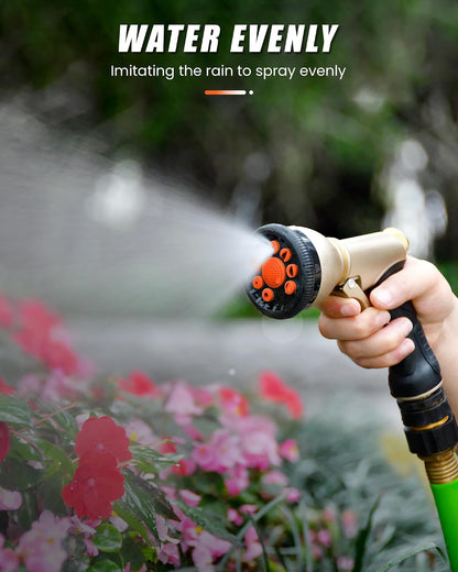 RAINPOINT Garden Hose Nozzle, 9 Spray Patterns Hose Sprayer Nozzle, Heavy Duty Metal Water Hose Nozzle, Adjustable Hand Sprayer, Watering Plants and Lawn, Pet Showering (Nozzle, Gray)