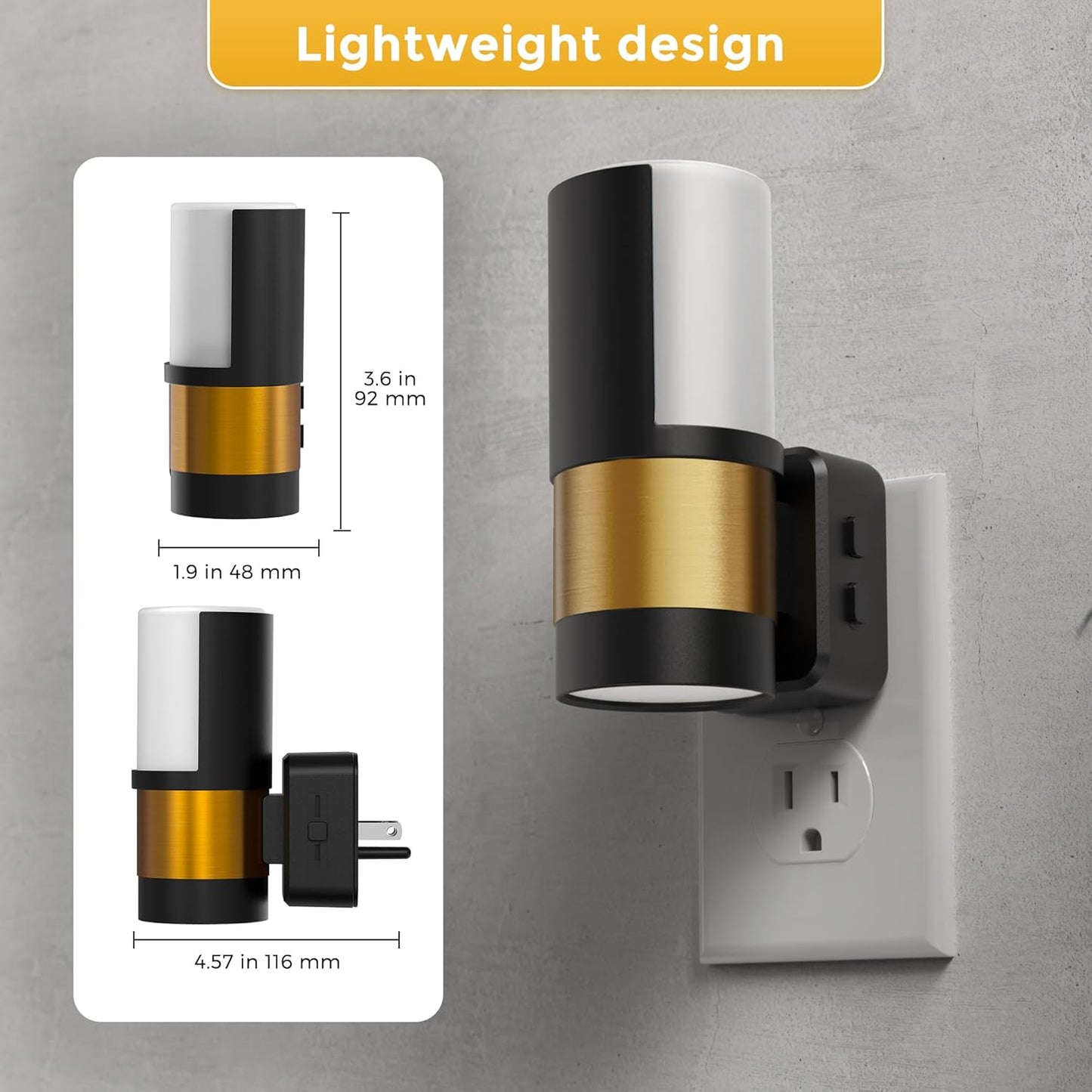L LOHAS LED Night Light Plug in, Night Lights Plug into Wall, Light Sensor, 0-100LM Soft White 3000K, Dimmable Night Light, Modern Nightlight for Kids Bathroom Hallway Bedroom Kitchen Stairway, 2 Pack
