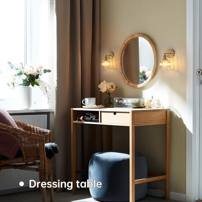 Shenmoyl Vintage Battery Operated Wall Sconce with Transparent Tulip Glass Lampshade Rechargeable Battery Powered Wall Light with Remote Control for Bedside Bedroom Doorway, Set of 2