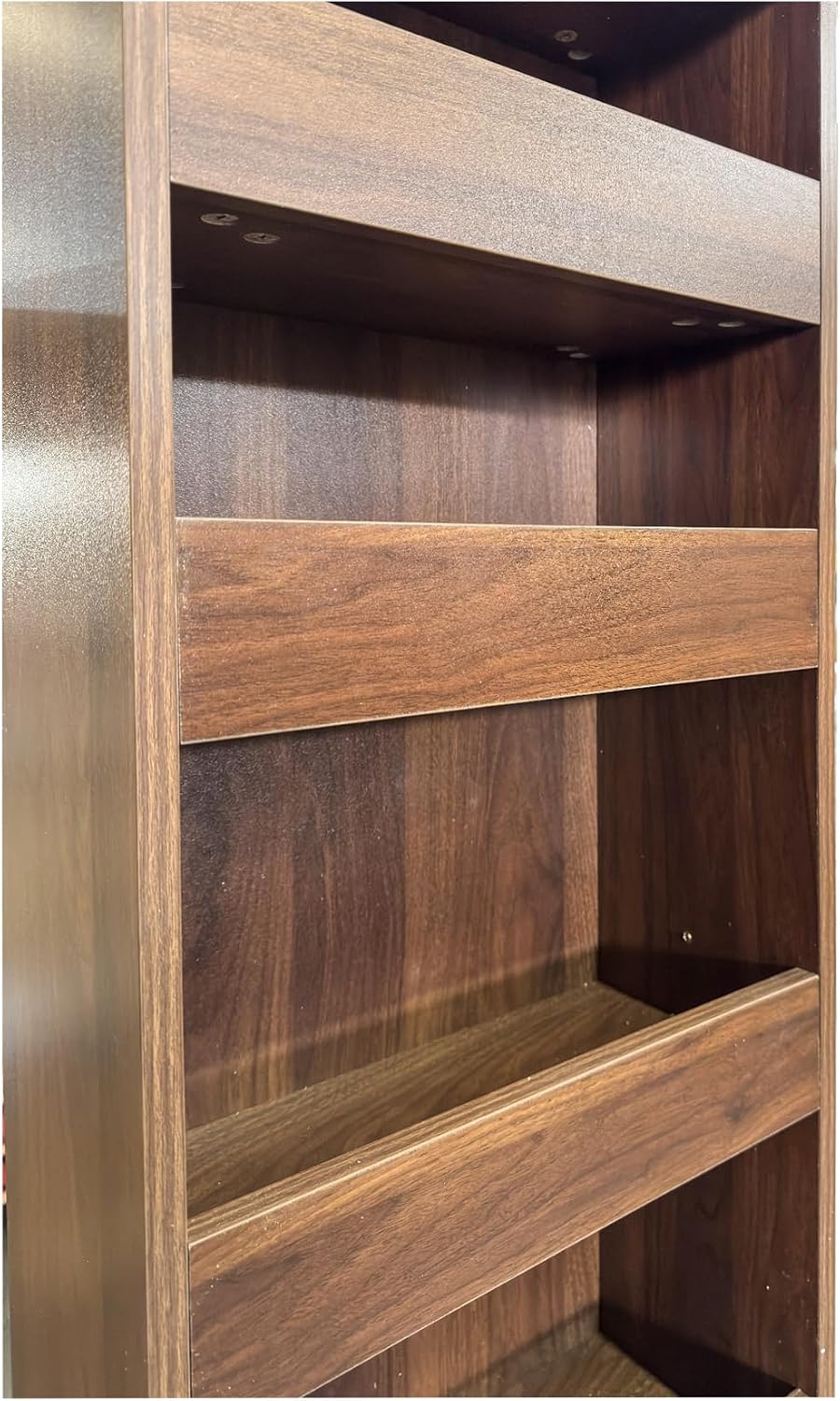 71" Tall Narrow Pantry Cabinet on Wheels, 7 Tier Slim Pull Out Pantry Cabinet 7.87"W Rolling Spice Rack Next to Fridge, Rolling Kitchen Storage Shelf with Handle for Narrow Small Space (Walnut)