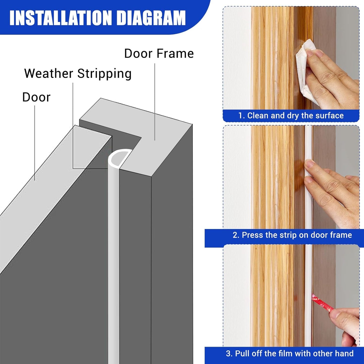 Weather Stripping Door Seal Self Adhesive Weather Strip Silicone D Shaped Door Seal Strip for Door Frame/Window Seal, 20Ft, Brown (3/8" W × 1/4" T)