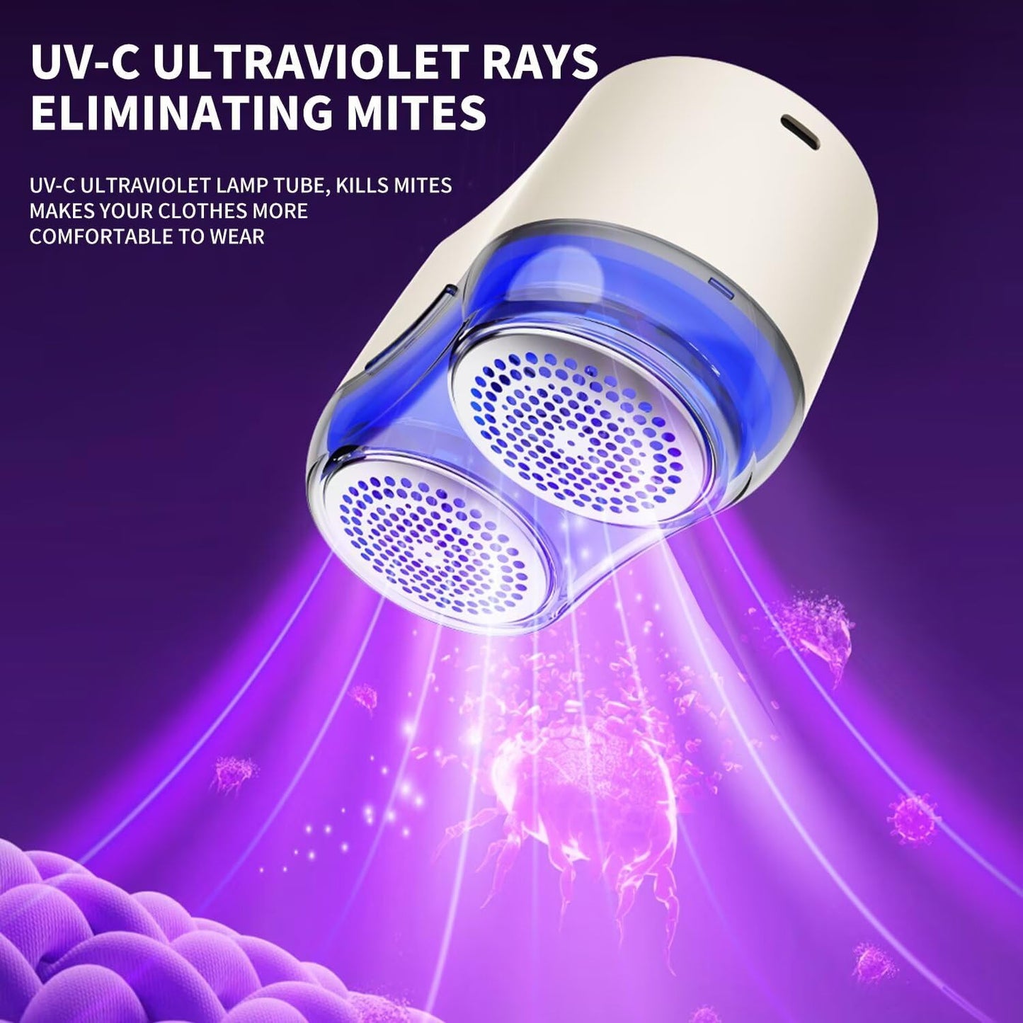 Fabric Shaver - 6 Leaf Stainless Steel Blades, Type-C Charging Electric Lint Remover for Sweater, Clothes, and Furniture, to Remove Pilling