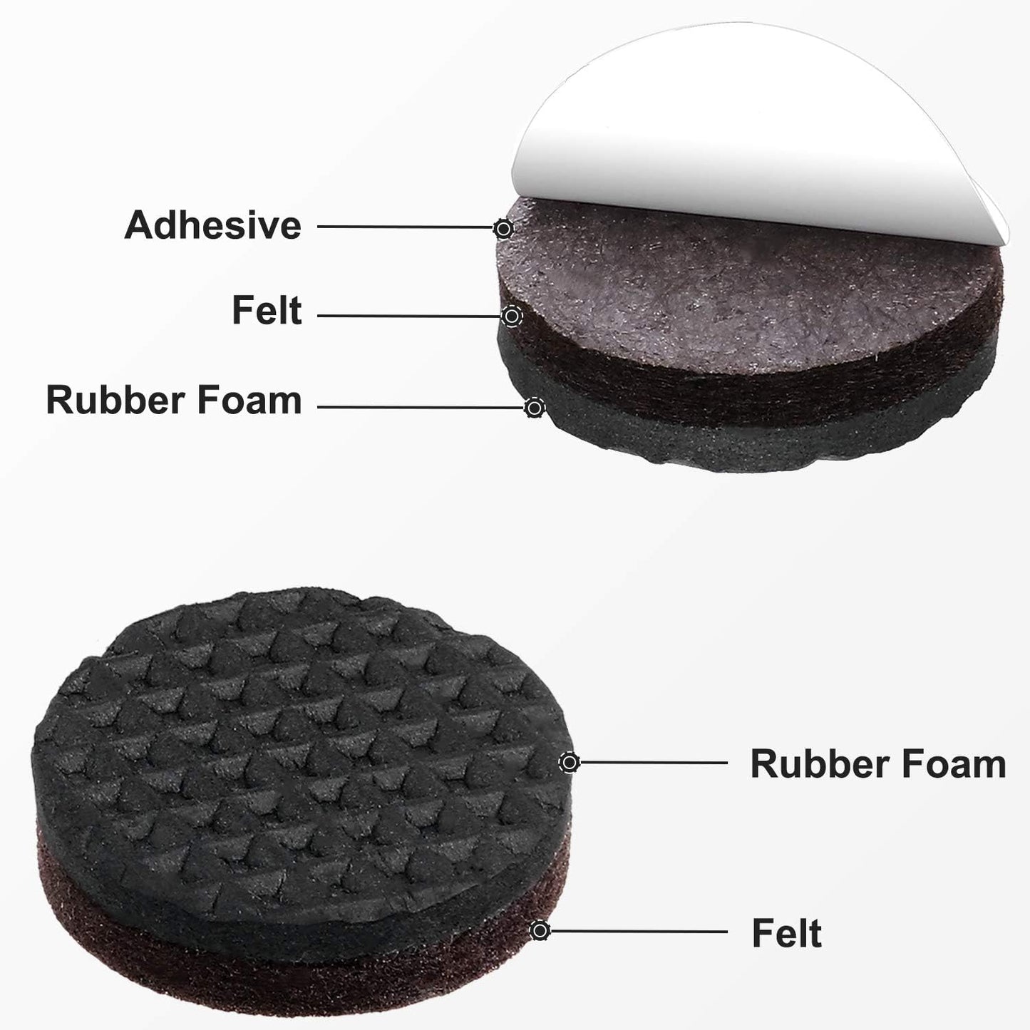 Yelanon Non Slip Furniture Pads -12pcs 4" Furniture Grippers Hardwood Floors, Non Skid for Furniture Legs,Self Adhesive Rubber Feet, Anti Slide Furniture Floors Protectors for Keep Couch Stoppers