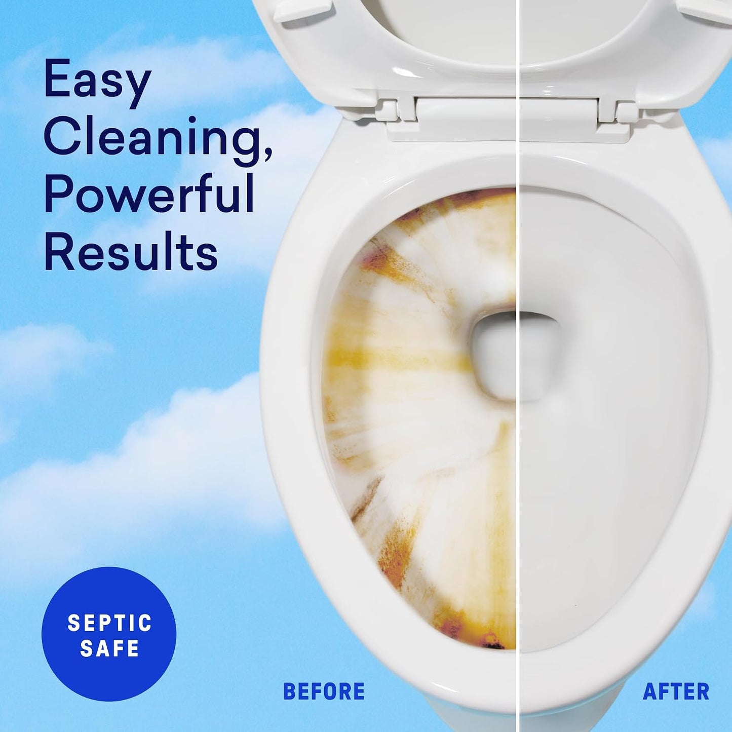 BLUELAND Toilet Bowl Cleaner Tablets, 14 Count (Pack of 2), Peppermint Eucalyptus, Plastic-Free, No Harsh Chemicals, Plant-Based, Septic-Safe, Removes Lime, Rust, Hard Water and Toilet Ring Stains