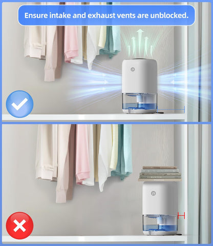 Dehumidifier, 35 OZ Small Dehumidifiers for Bedroom for Home, Quiet with Auto Shut Off, Dehumidifiers for Bedroom (280 sq. ft), Bathroom, RV, Closet, Grey