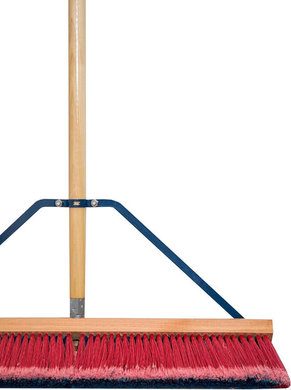 36" Heavy Duty Outdoor Push Broom with 60" Handle. Ideal for Asphalt, Concrete & Heavy Debris. Durable American Made Steel Brackets-Stainless Steel Hardware. No Plastic. 100% USA Made