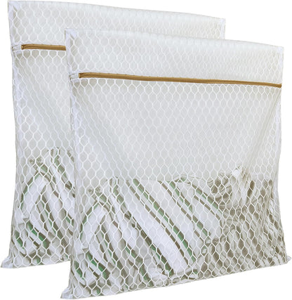 6 Pack Laundry Bag, Durable Honeycomb Mesh Laundry Bags Suitable for Delicate Clothes Washing (3 Large, 3 Medium) Beige