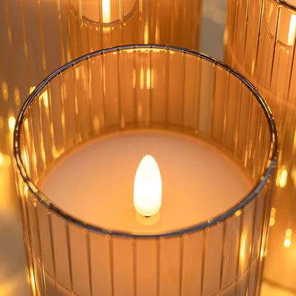 ANGELLOONG Flickering Flameless Candles, Realistic Battery Operated Candles with Remote and Timer, Set of 3 LED Candles for Room Fall Home Wedding Decor Centerpieces Table Party Valentines Decorations