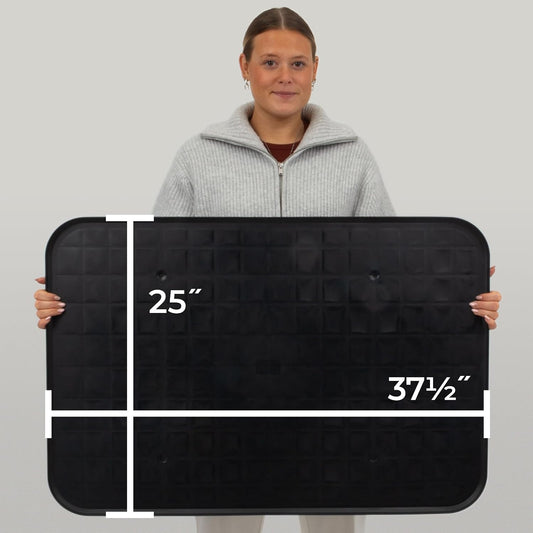 Scepter 37" L x 25" W Heavy Duty Utility Drip Tray, Extra Large Automotive Garage Mat, Pet Food Mat, and Washing Machine Pan, Black, 2-Pack (AM2PK06951)
