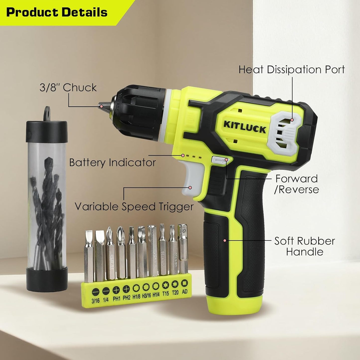 KITLUCK 138-piece Home Tool Kit, Household Hand Repair Tool Set for men, Portable Basic Tool box Set with Tools (Screwdriver, Plier, Wrench, Socket, Harmer, Rule, etc.) for Home and Car
