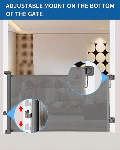 Huafly 71Inch Retractable Baby Gates, no Drilling Baby Gates, Child Gates, Safety Gates, Extra Long Dog Gates on Doorways, Stairs, Outdoor, Indoor (White,71 Inch)
