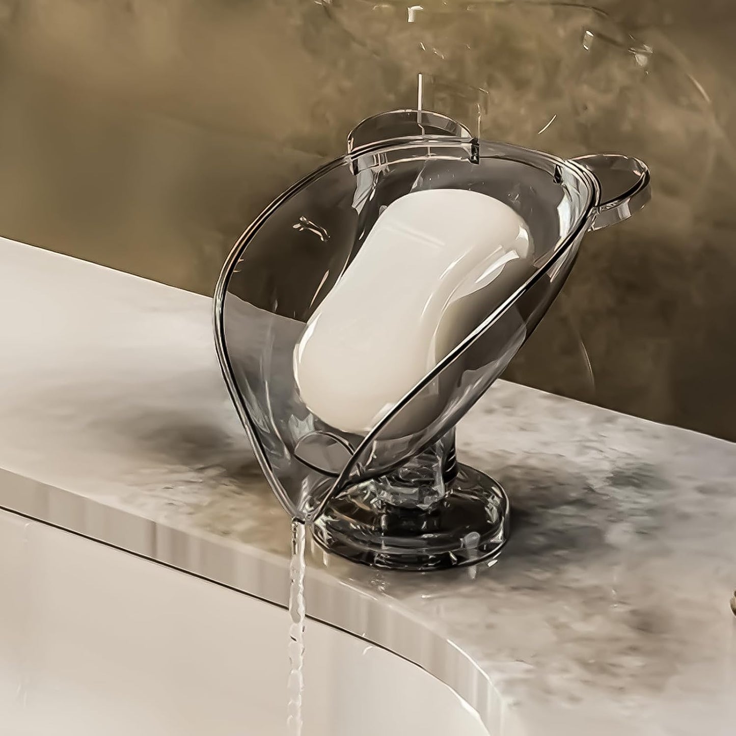 Leaf-Shaped Soap Dish – Premium Soap Bar Holder with Self-Drainage System – Bar Soap Holder for Shower, Bathroom Sink, Kitchen – Waterfall Soap Dish with Stand