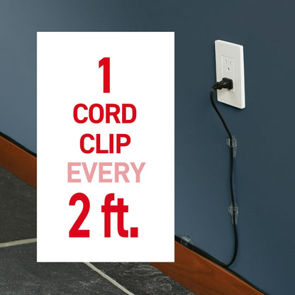 Command Round Cord Clips, Damage Free Hanging Cable Clips, No Tools Wall Clips for Hanging Electrical Cables, 40 Clear Cord Clips and 48 Command Strips