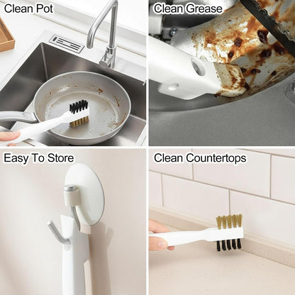 Ymapinc Kitchen Cleaning Scrub Brush, 4-in-1 Stove Cleaner for Gas Top with Cooktop Scraper, Gas Stove Top Cleaner, Household Cleaning Tools, Scrubber for Range Hood Grease Grime