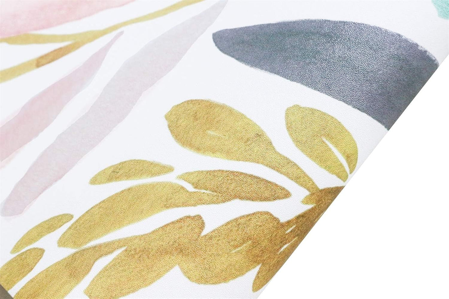 HAOKHOME Watercolor Forest Peel and Stick Wallpaper Removable White/Pink/Navy/Yellow Floral Vinyl Self Adhesive Shelf Liner 17.7in x 9.8ft