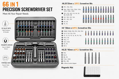 DYLIFE 42 in 1 Magnetic Screwdriver Set, DIY Ratchet Screwdriver Set, Removable Self-assembly Precision Screwdriver Kit, Magnetic DIY Precision Tool Kit for PC Laptop Mobile Cell Phone Digital Watch