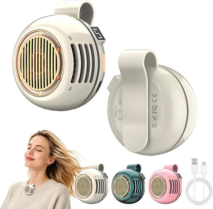 Small Clip Fan, Personal Waist Fans,Portable Silent Mini Bladeless Fan Clip On for Shirt ,Hands-Free Personal Clip Fans 3 Speeds,Clips on Waist Neck Fanes for Outdoor,Camping,Travel,Office (White)