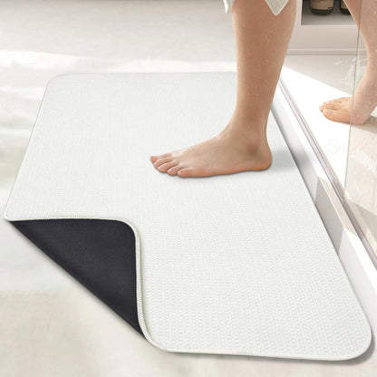 Bath Mat,Ultra Thin Bathroom Rugs,Rubber Bath Mats for Bathroom,No Slip Bath Rugs,Quick Dry,Machine Washable,Low Pile,Absorbent,Shower Outside,Sink,Home Decor Accessories.Grey,1'5"x2'3"(17x27Inch)