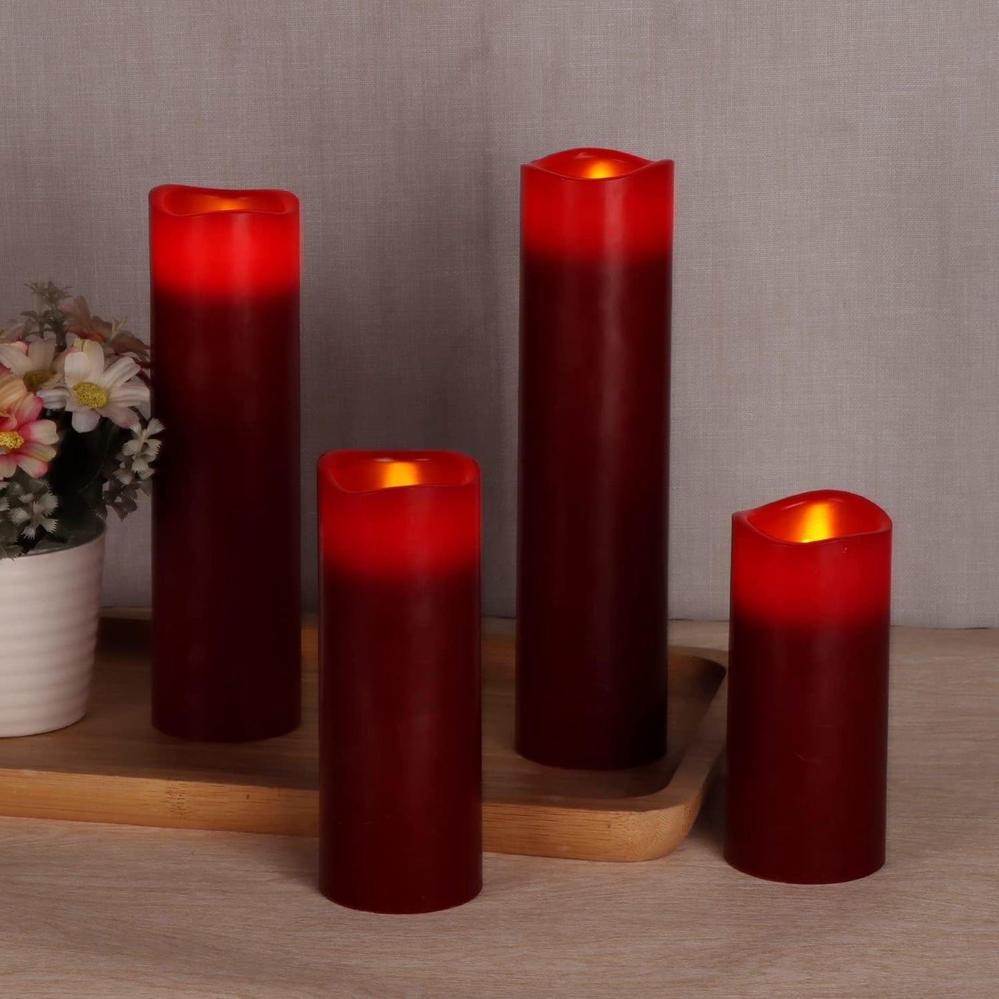 antizer Flameless Candles Led Candles Pack of 9 (H 4" 5" 6" 7" 8" 9" x D 2.2") Real Wax Battery Candles with Remote Timer for Home Fireplace Decor Wedding Festival Decor (Ivory 9 Pack)