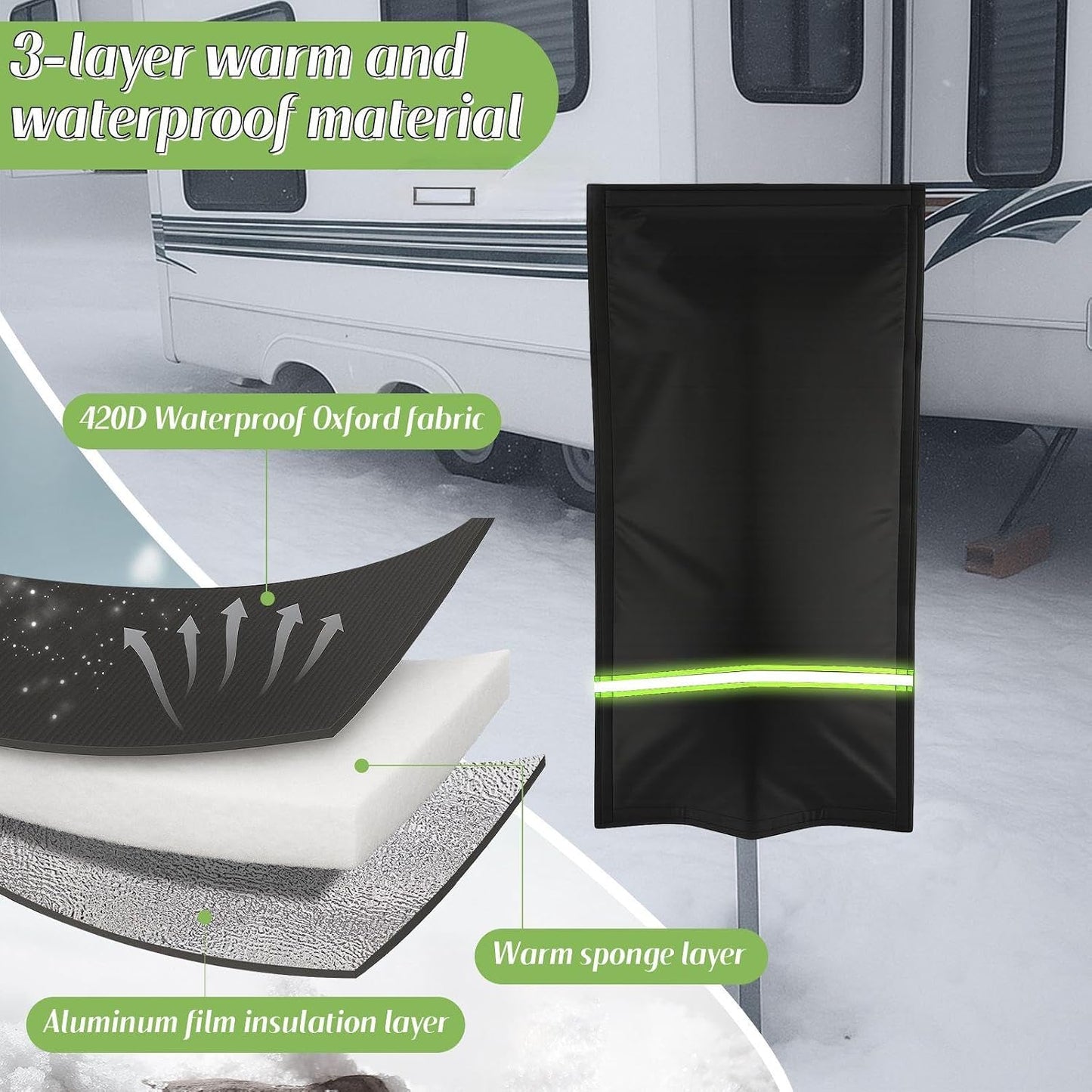 SATINIOR Insulated Outdoor Faucet Covers, 28”H x 15”W Reusable Easy On RV Park Spigot Cover Sock with Reflect Strip for Winter Yard Hydrant Freeze Protection Outside Water Spigot Sprinkler