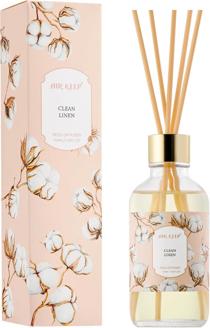 Airkeep Reed Diffuser Oil Set with Reed Sticks,Vanilla Aromatherapy Oil Scent Diffuser for Home Office Bathroom Decoration Perfume and Gifts 3.38 oz/100ml