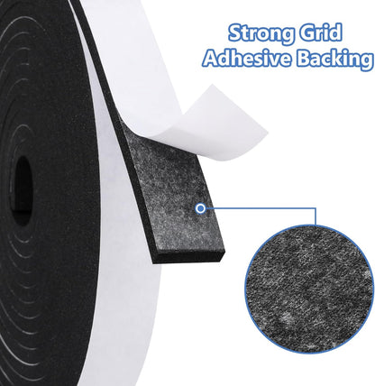 16Feet Weather Stripping Seal (1/2 Inch X 1/4 Inch) for Door Window, High Density Foam Tape, Soundproofing, Insulation Strip, Door Sealers for Door Frame- White