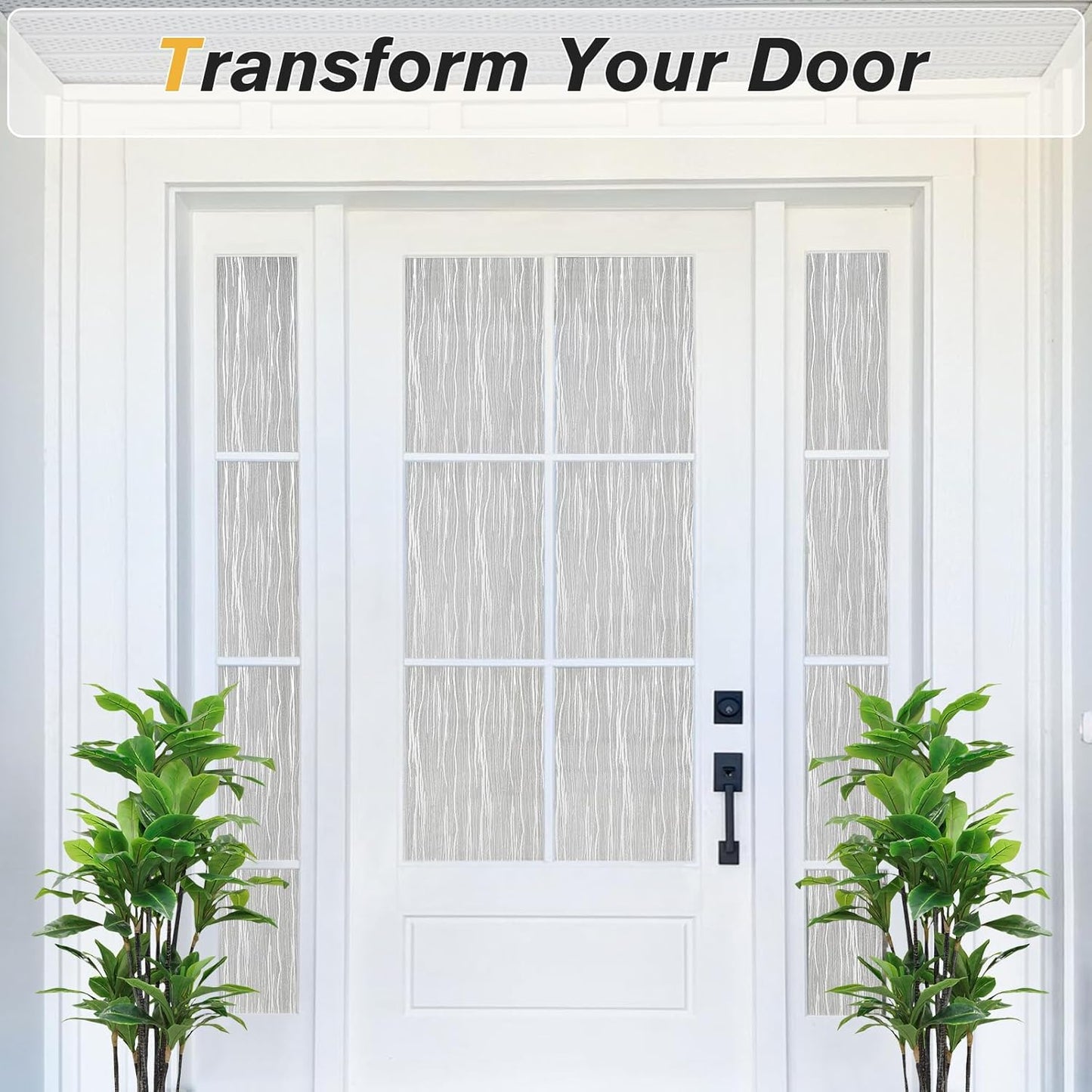 Haton Window Privacy Film, Frosted Glass Static Cling Sun Heat Blocking Window Clings, Frosting Opaque Coverings Stickers Tint for Home Office Door, Non Adhesive, White 17.5" x 78.7"